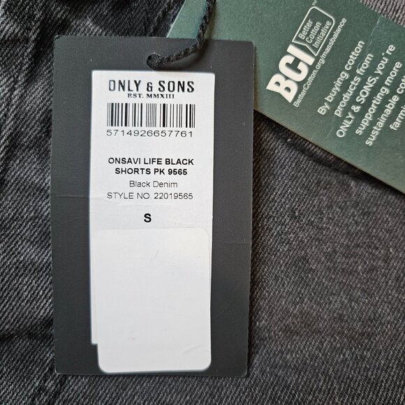 Only & Sons Men's Black Distressed Cut Off Jeans - Size S - Picture 4 of 8